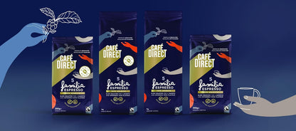 Cafédirect Fairtrade Familia Espresso Ground Coffee 200g - Pack of 6 (1.2kg Total)