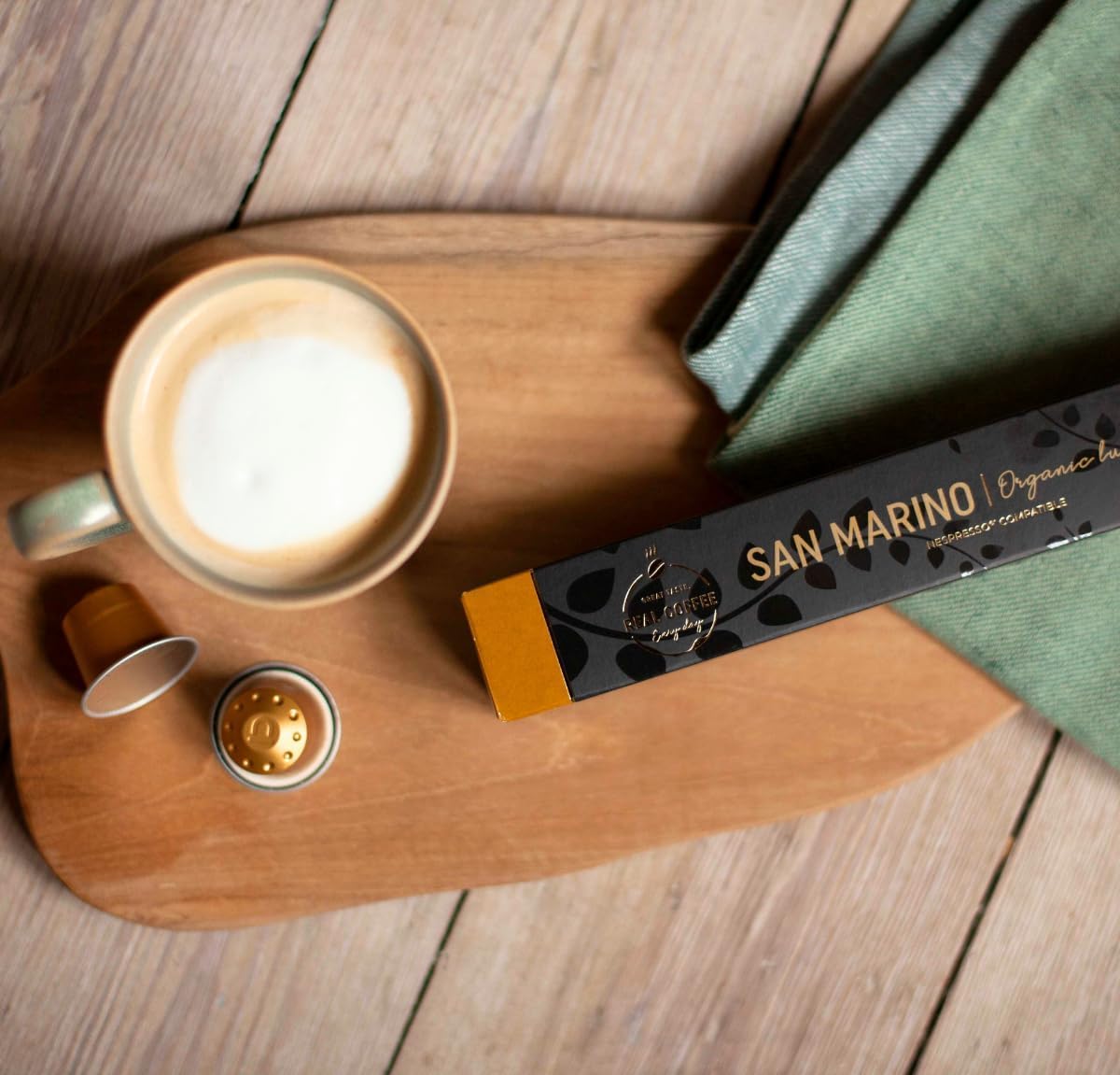 ORGANIC Lungo San Marino | 100 Nespresso Compatible Aluminium Capsules | Strength: 6/8 |-ExpressCo
