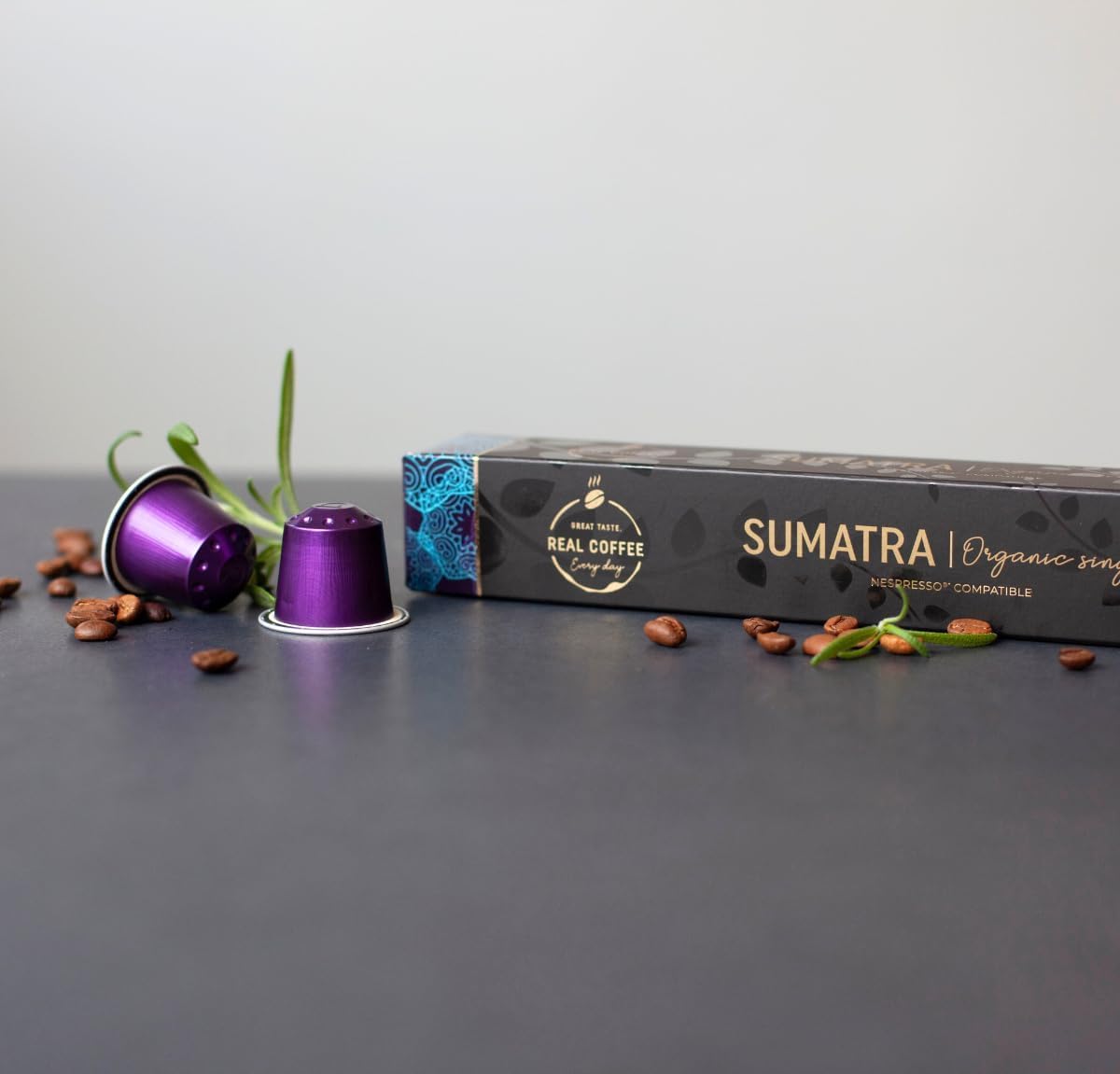 Sumatra Single Origin Organic Coffee | 100 Nespresso Compatible Pods | Dark Roast |