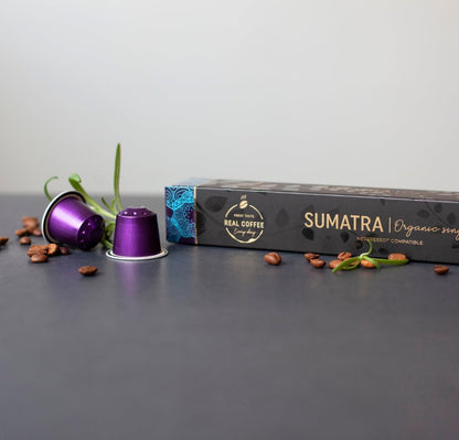 Sumatra Single Origin Organic Coffee | 100 Nespresso Compatible Pods | Dark Roast |