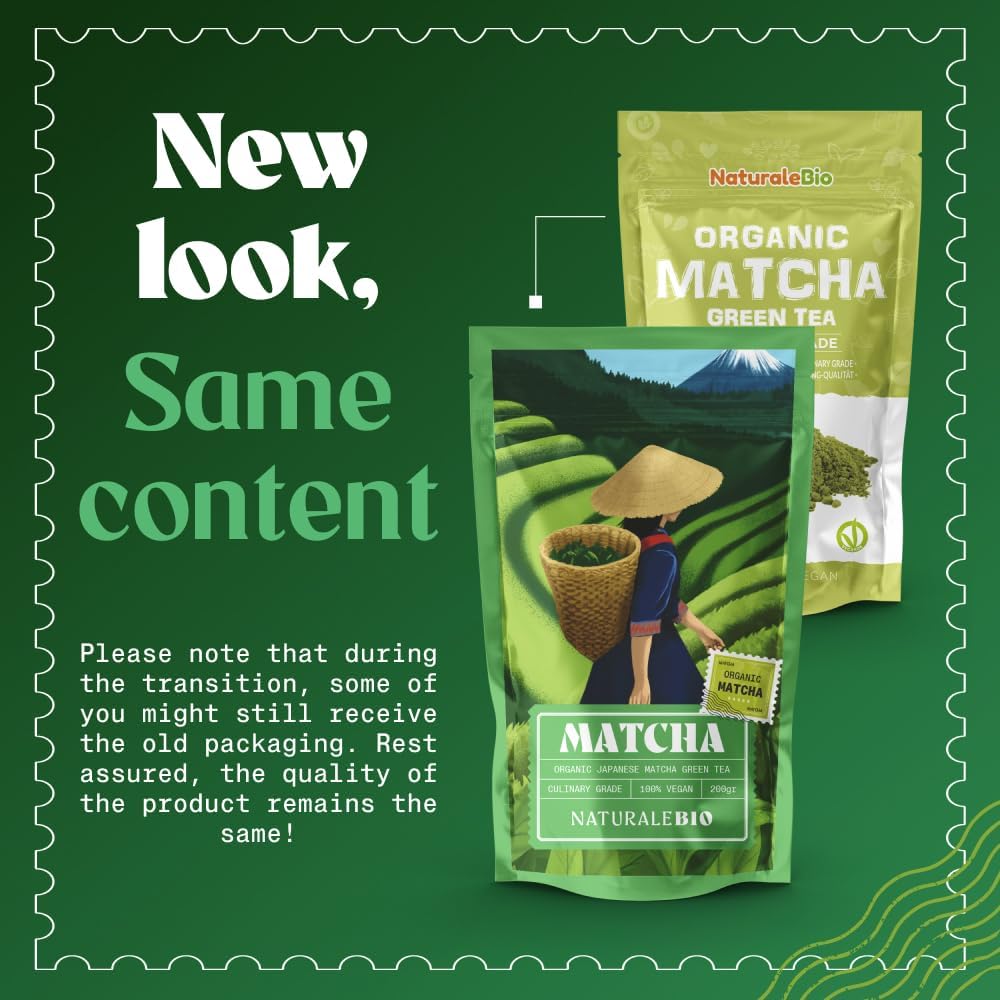 Organic Japanese Matcha Green Tea Powder - Culinary Grade 200g | Uji Kyoto Premium Quality