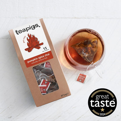 teapigs Pumpkin Spice Chai Tea - Caffeine-Free Chai 15 Temples Cinnamon Cardamom