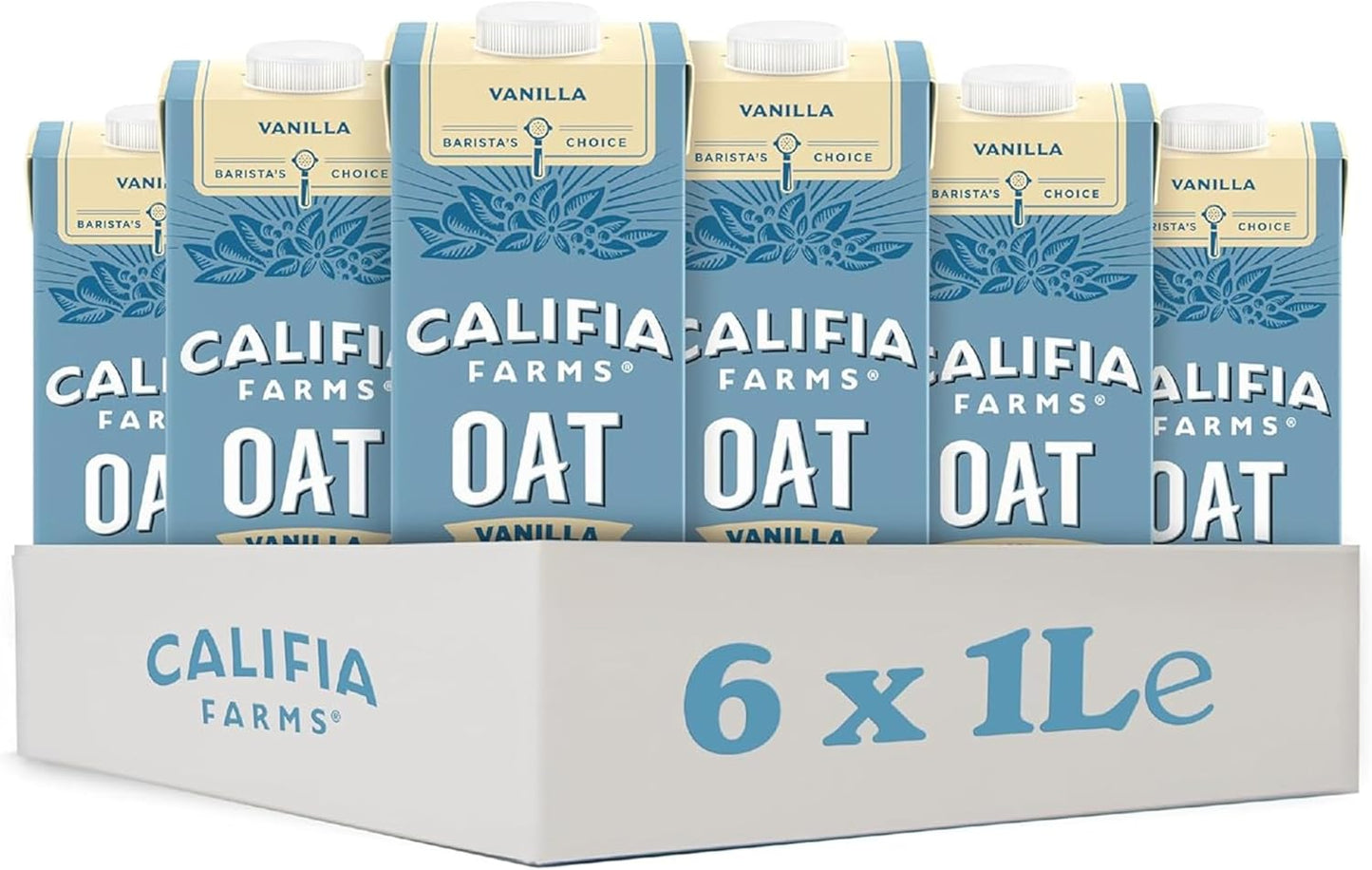 Califia Farms Vanilla Oat Barista Blend - 6 x 1L Dairy Free Vegan Milk