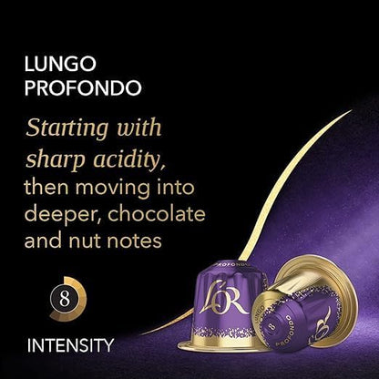 L'OR Espresso Lungo Profondo Coffee Pods x40 Intensity 8 - Nespresso Compatible