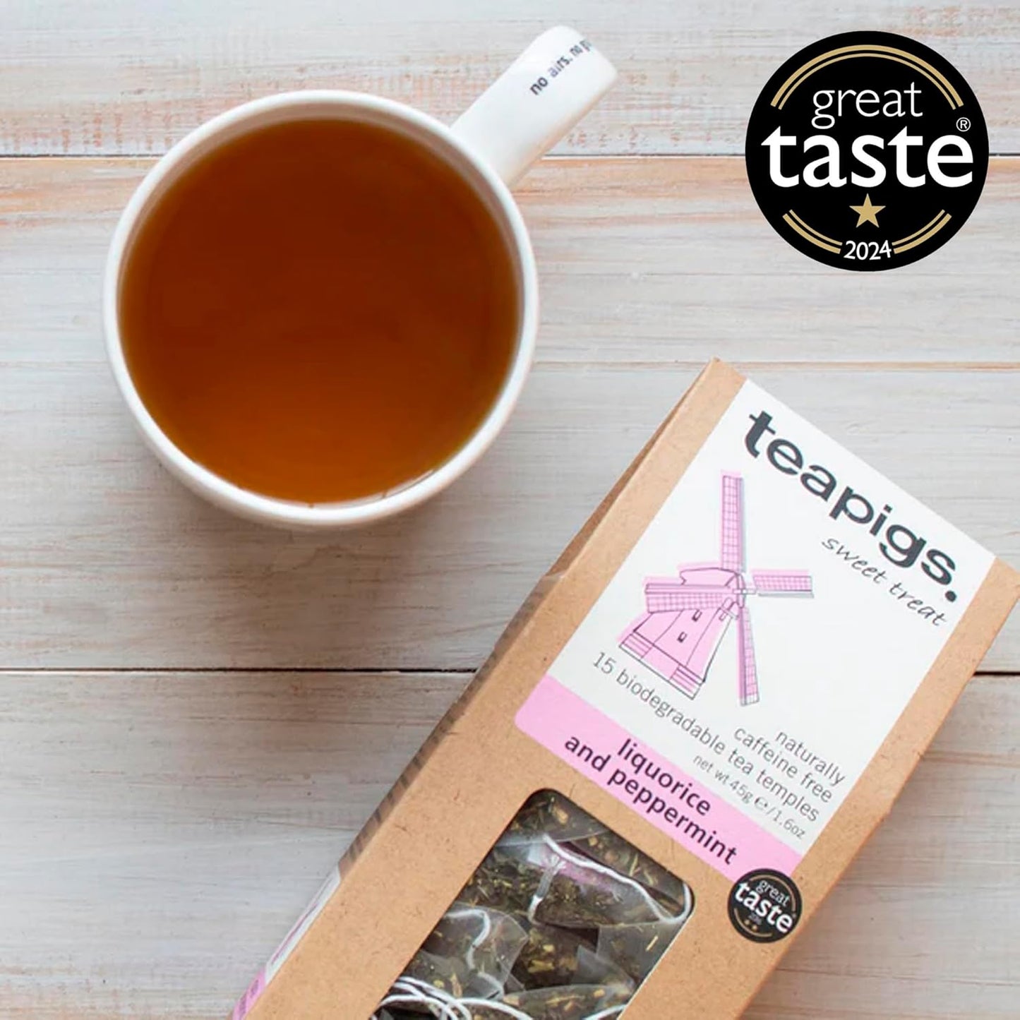 teapigs Liquorice & Peppermint Tea - Caffeine-Free Herbal Tea 50 Temples