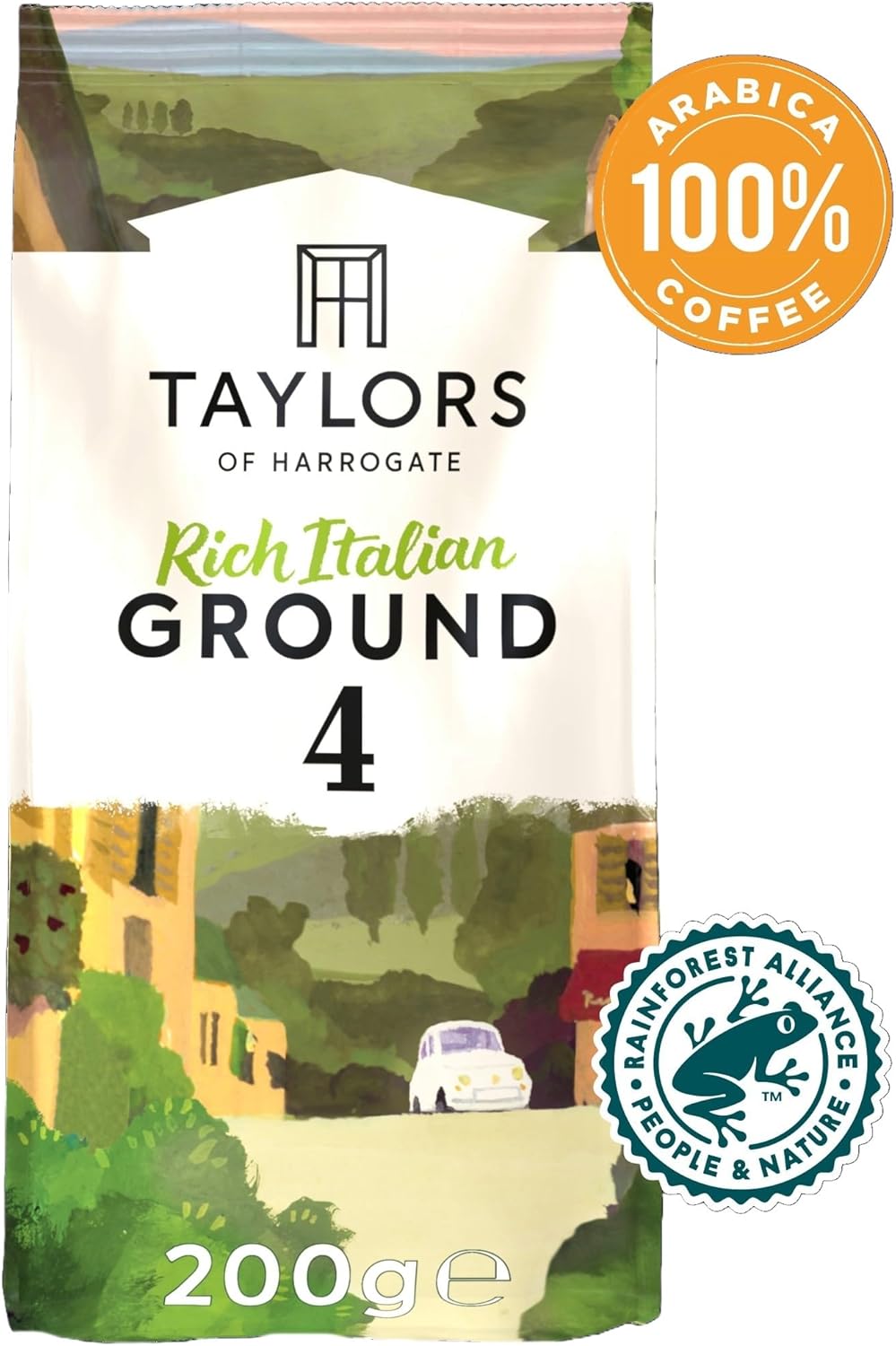 Taylors of Harrogate Rich Italian Ground Coffee 200g - Pack of 6 (1.2kg Total)-ExpressCo