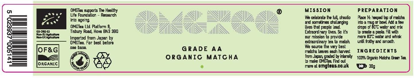 OMGTEA GIFT SET Organic Japanese Matcha Ceremonial Grade AA 30g - Award Winner