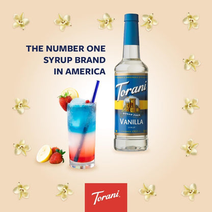 Torani Vanilla Sugar Free Coffee Syrup 750ml - Zero Sugar Vegan Syrup