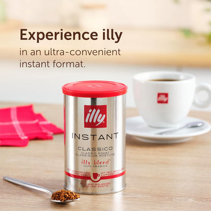 illy Instant Coffee Classico Medium Roast 95g x 6 Pack - 100% Arabica Smooth
