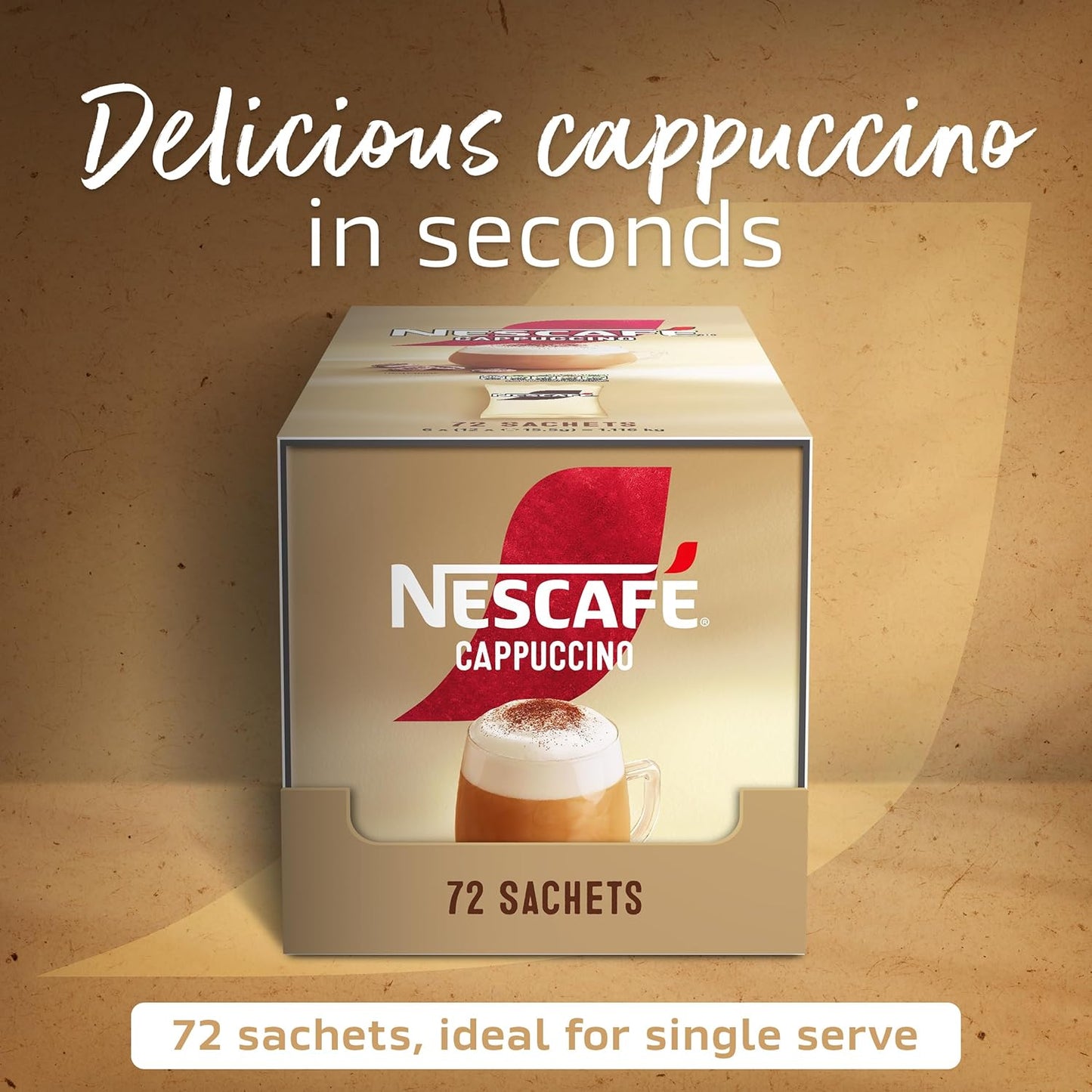 NESCAFÉ Cappuccino Instant Coffee Sachets - 72 x 15.5g (1.1kg)