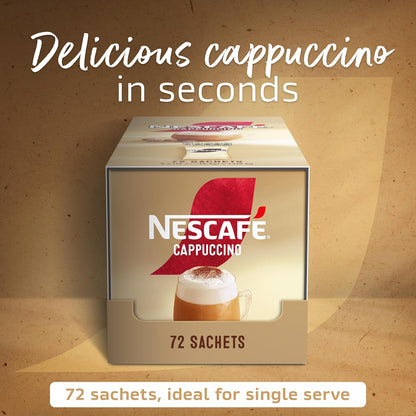NESCAFÉ Cappuccino Instant Coffee Sachets - 72 x 15.5g (1.1kg)