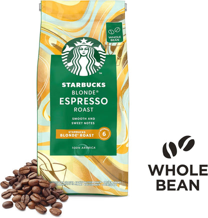 STARBUCKS Blonde Espresso Roast Whole Bean Coffee 200g Pack of 6 - Light Roast-ExpressCo