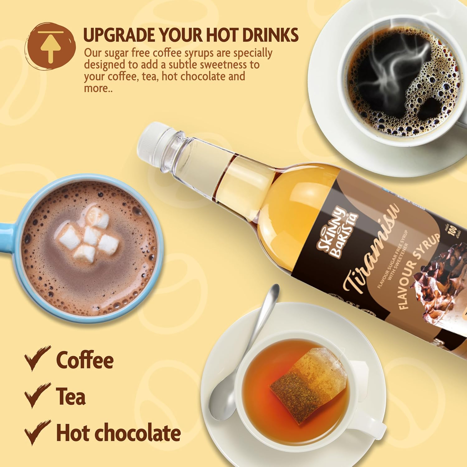 Skinny Barista Tiramisu Syrup Zero Calorie 1L - Sugar Free Vegan-ExpressCo