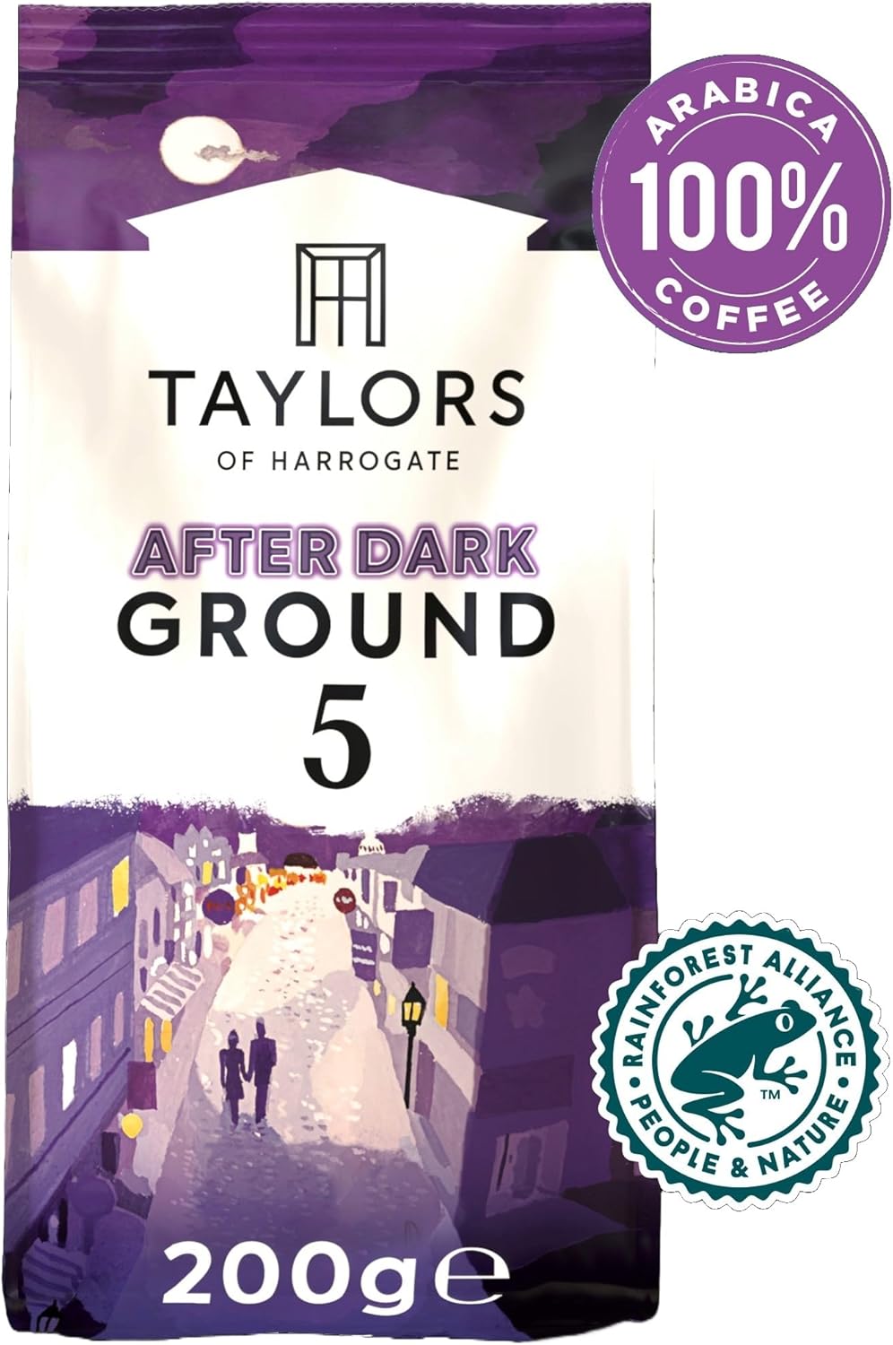 Taylors of Harrogate After Dark Ground Coffee 200g - Pack of 6 (1.2kg Total)