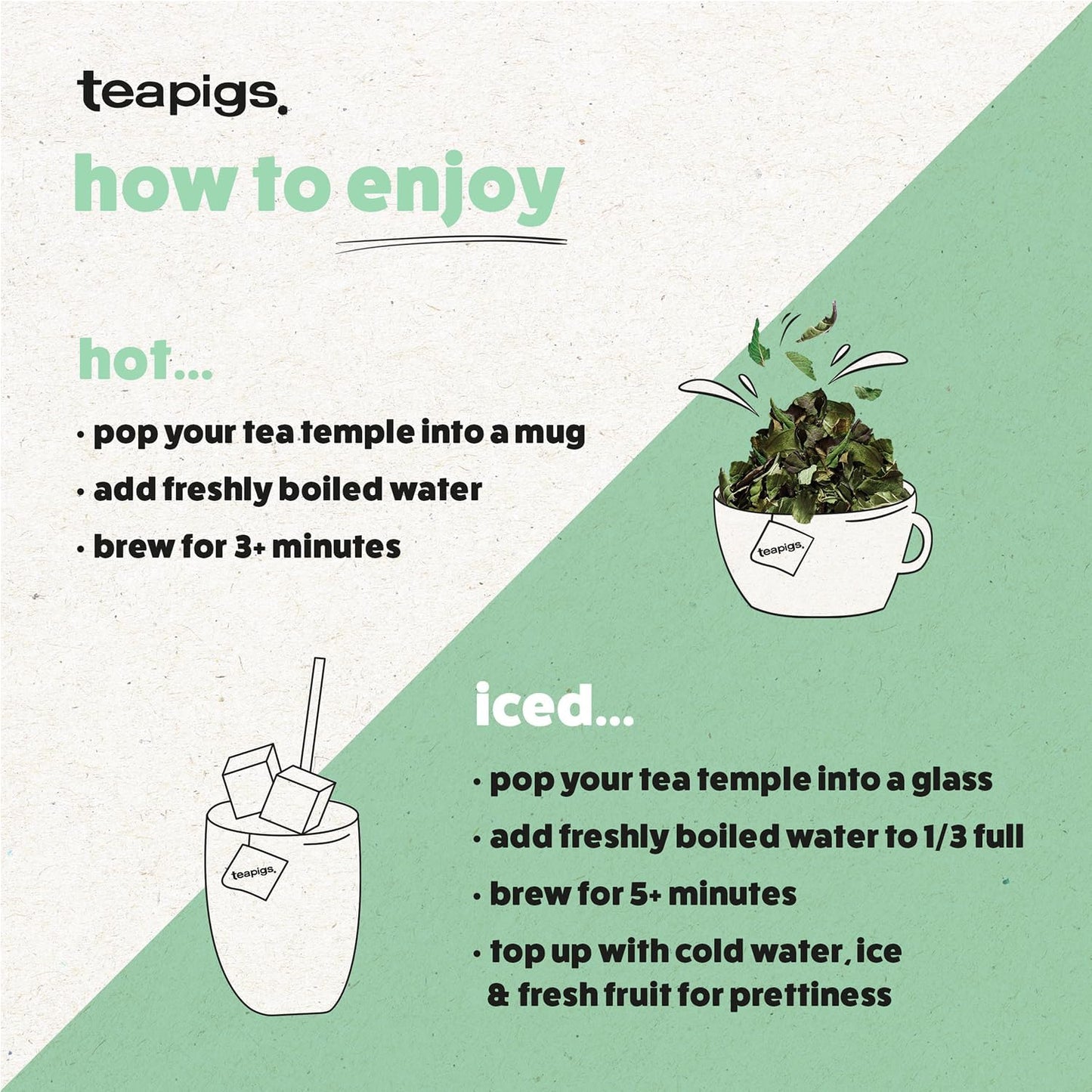 teapigs Liquorice & Peppermint Tea - Caffeine-Free Herbal Tea 50 Temples