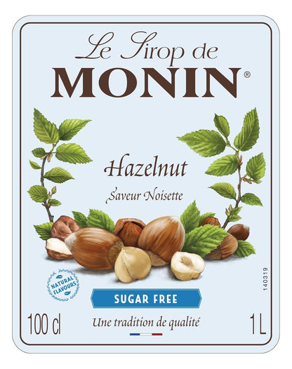MONIN Premium Hazelnut Sugar Free Syrup 1L - Vegan Natural Coffee Syrup-ExpressCo