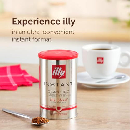 illy Instant Coffee Intenso Dark Roast 95g x 6 Pack - 100% Arabica Bold