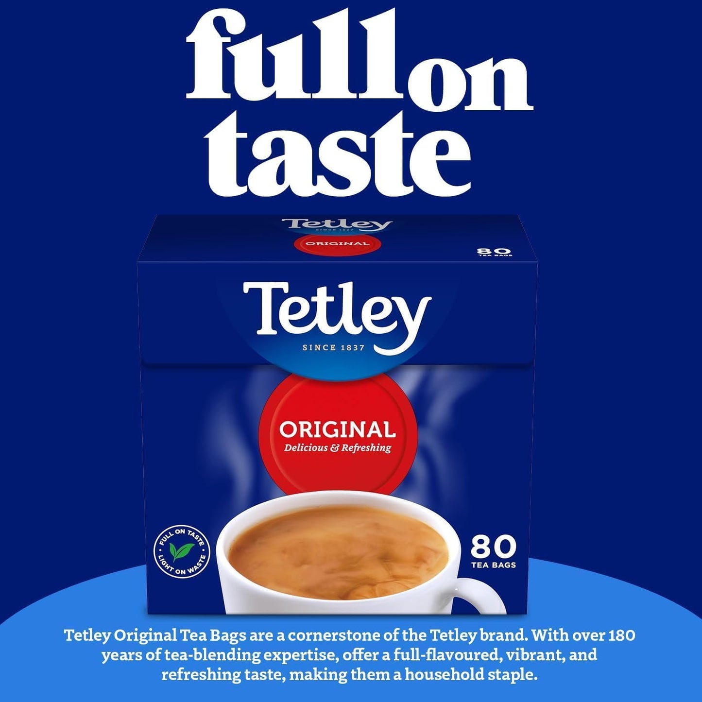 Tetley Original Black Tea Bags 480 - 6x80 Pack Rainforest Alliance British Tea