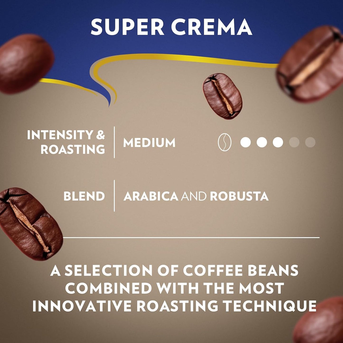 Lavazza Super Crema Whole Coffee Beans - Premium Italian Espresso Blend 1kg