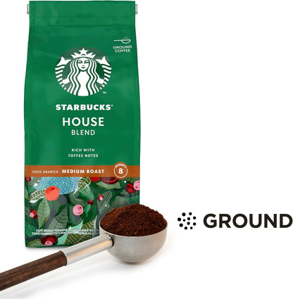 STARBUCKS House Blend Medium Roast Ground Coffee 200g Pack of 6 - Balanced