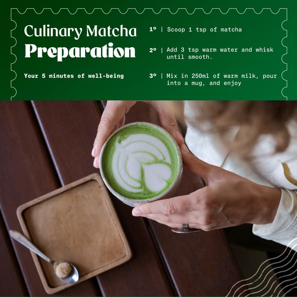 Organic Japanese Matcha Green Tea Powder - Culinary Grade 200g | Uji Kyoto Premium Quality