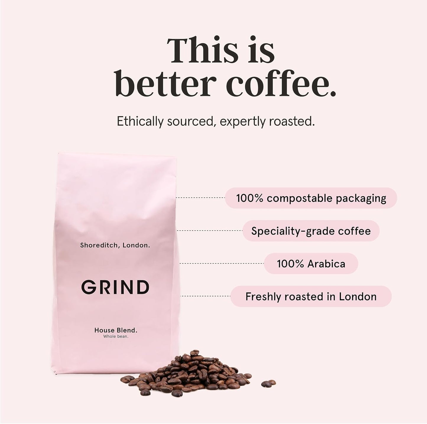 Grind Light Blend Specialty Coffee Beans 1kg - Light Roast 100% Arabica UK-ExpressCo