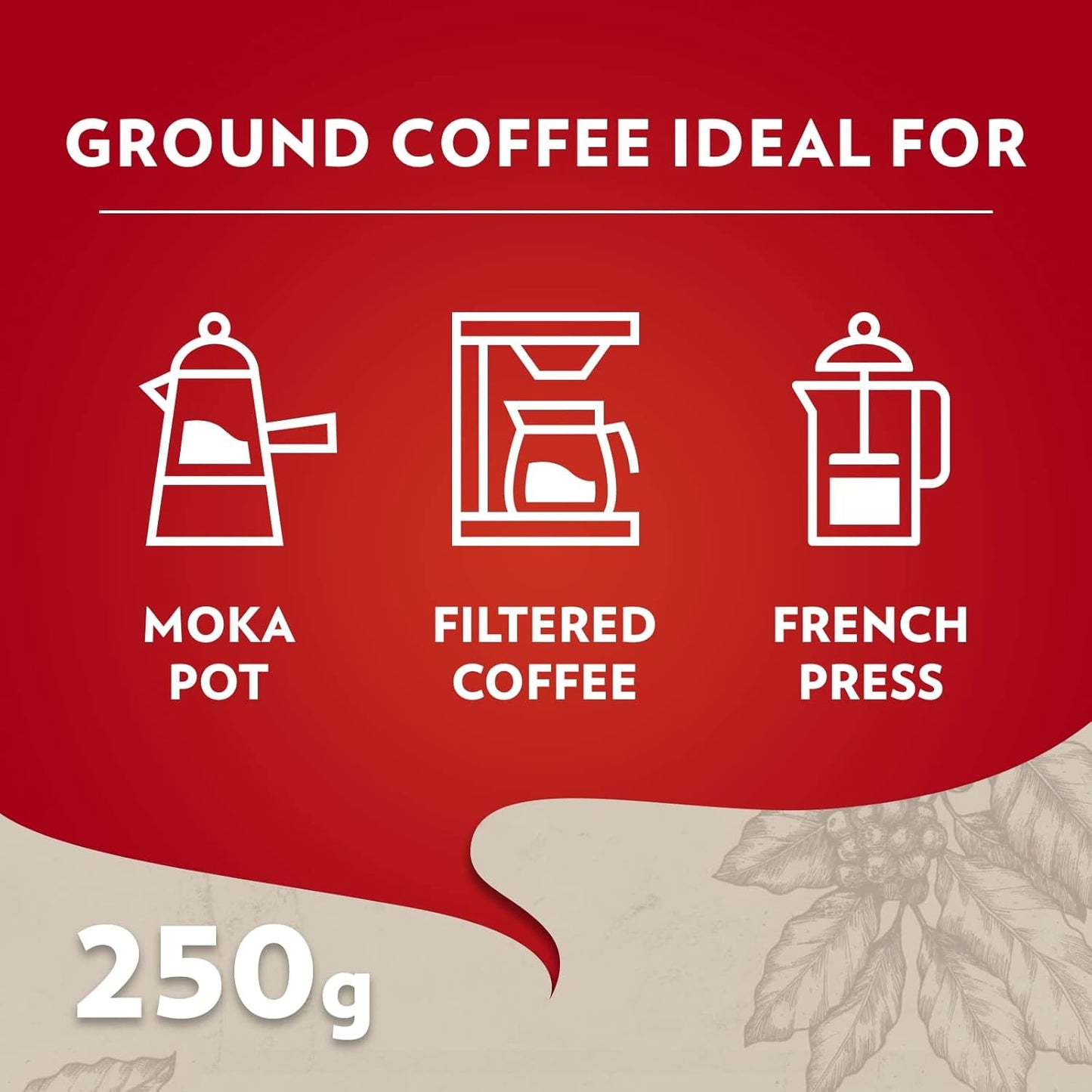 Lavazza Qualità Rossa Ground Coffee 250g - 12 Pack