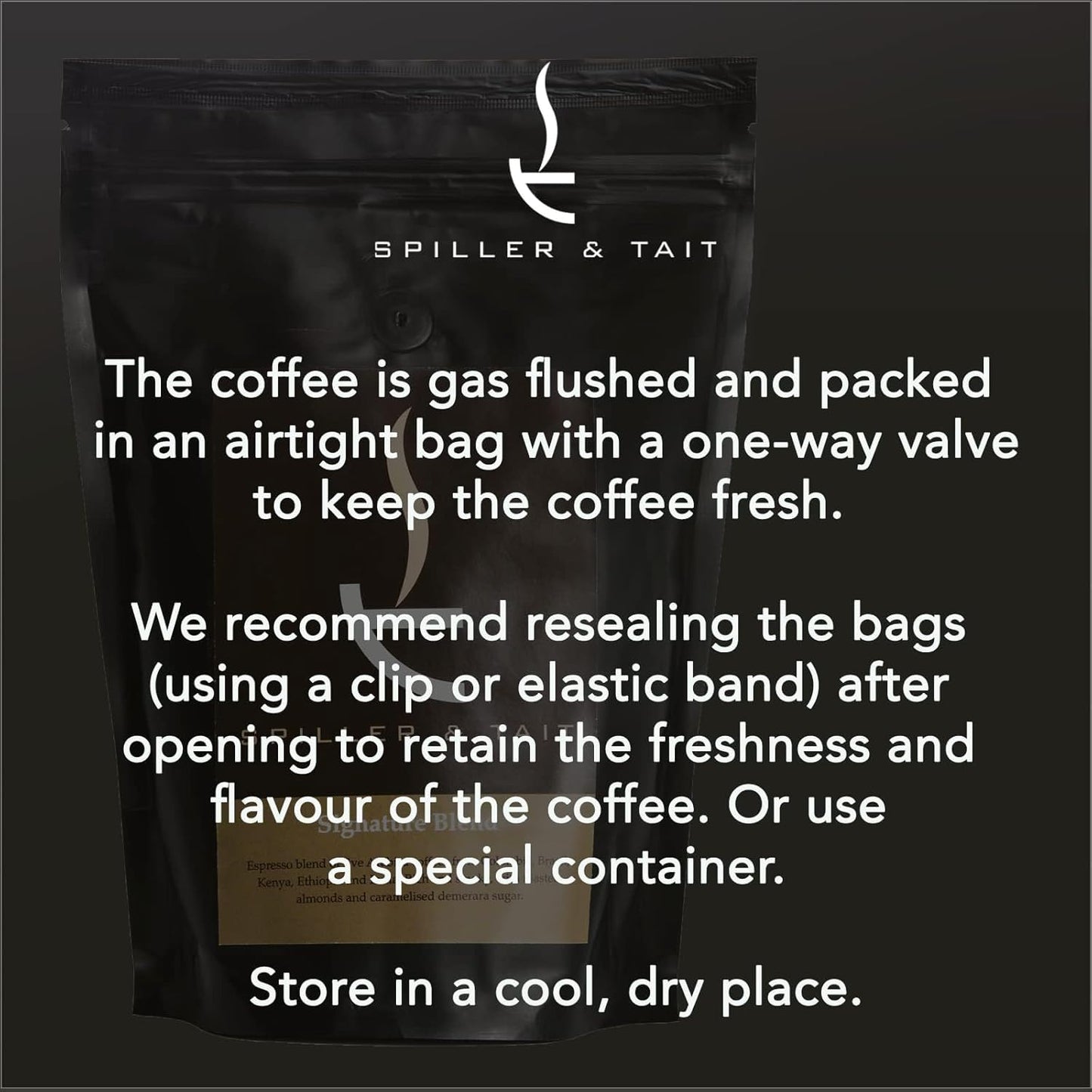 Premium Spiller & Tait Signature Blend Coffee Beans 1kg - Award Winning Espresso