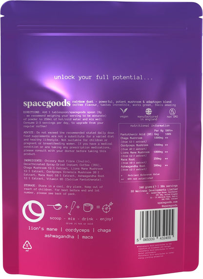 Spacegoods Rainbow Dust 240g Decaf Coffee - Mushroom Coffee with Lions Mane (30 Servings)-ExpressCo