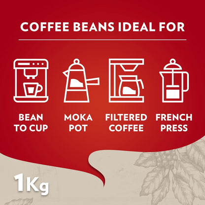 Lavazza Qualità Rossa Coffee Beans 1kg - Premium Italian Arabica Robusta Blend-ExpressCo
