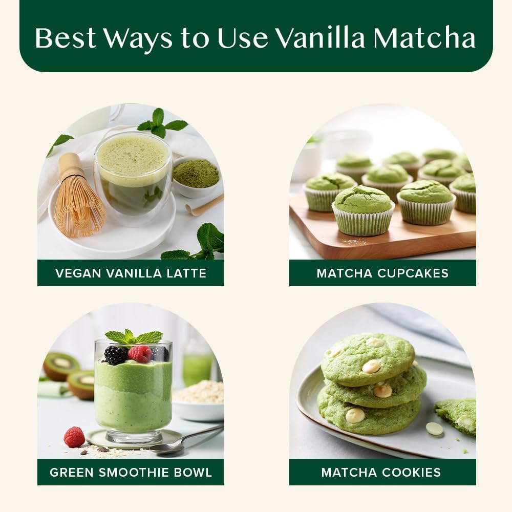 VAHDAM Japanese Vanilla Matcha Green Tea Powder 100g - Premium Vanilla Matcha