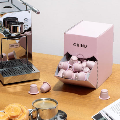 Grind Dark Blend Coffee Pods – Pack of 100 Biodegradable Capsules – 100% Arabica – Nespresso® Original Compatible Capsules – Home Compostable – Barista Quality and Specialty Grade – Dark Roast