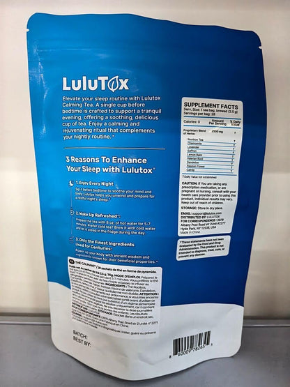 LULUTOX Bedtime Herbal Tea 28 Pyramid Bags - Natural Sleep Tea for Deep Rest