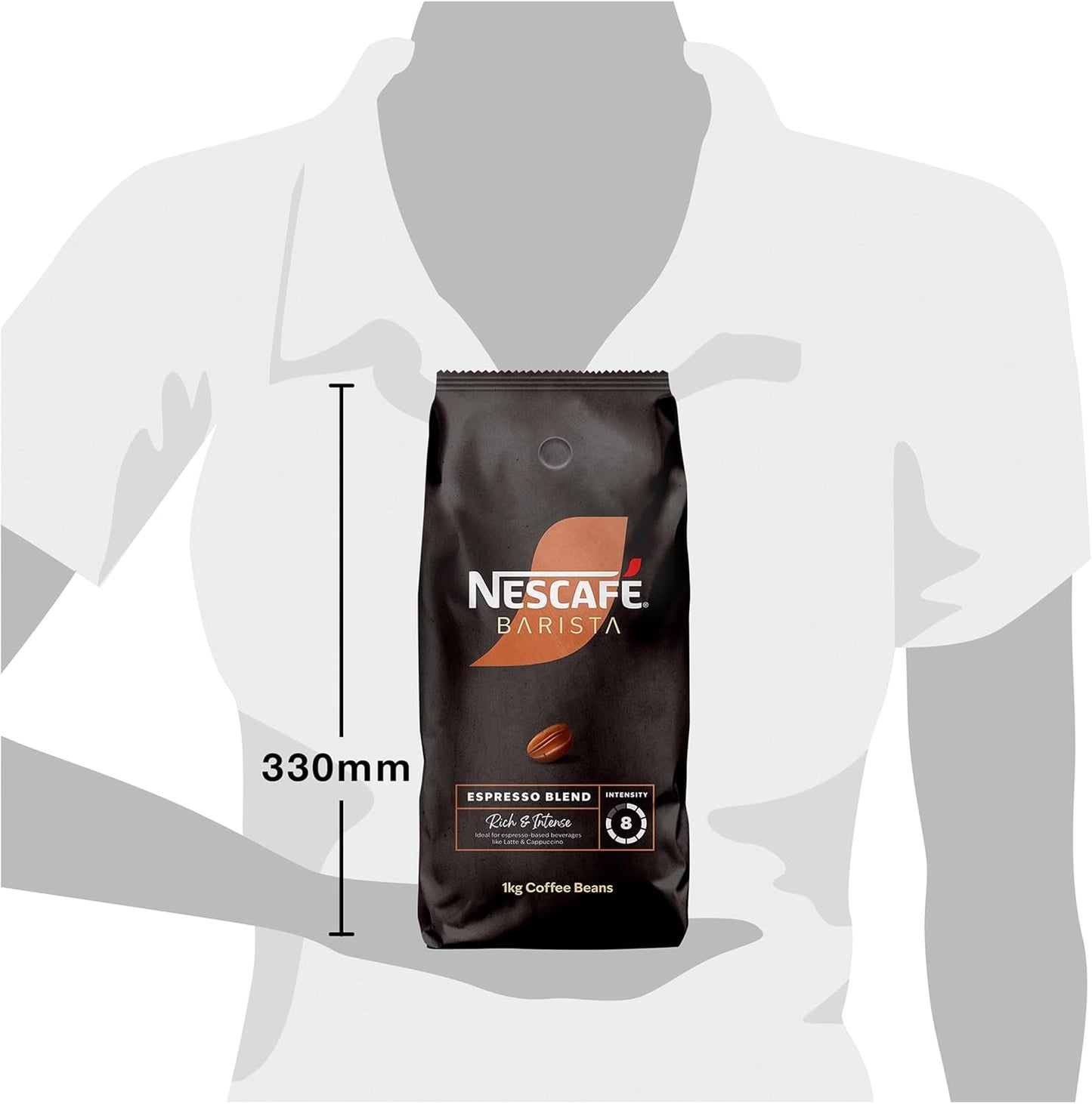 NESCAFÉ BARISTA Espresso Blend Coffee Beans 1kg - Medium Roast 8/10