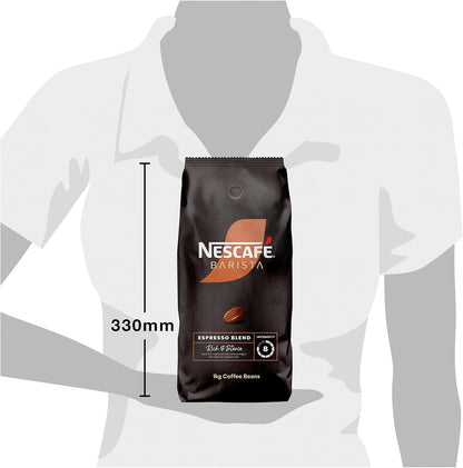 NESCAFÉ BARISTA Espresso Blend Coffee Beans 1kg - Medium Roast 8/10
