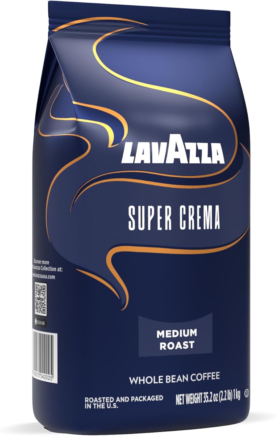 Lavazza Super Crema Whole Coffee Beans - Premium Italian Espresso Blend 1kg