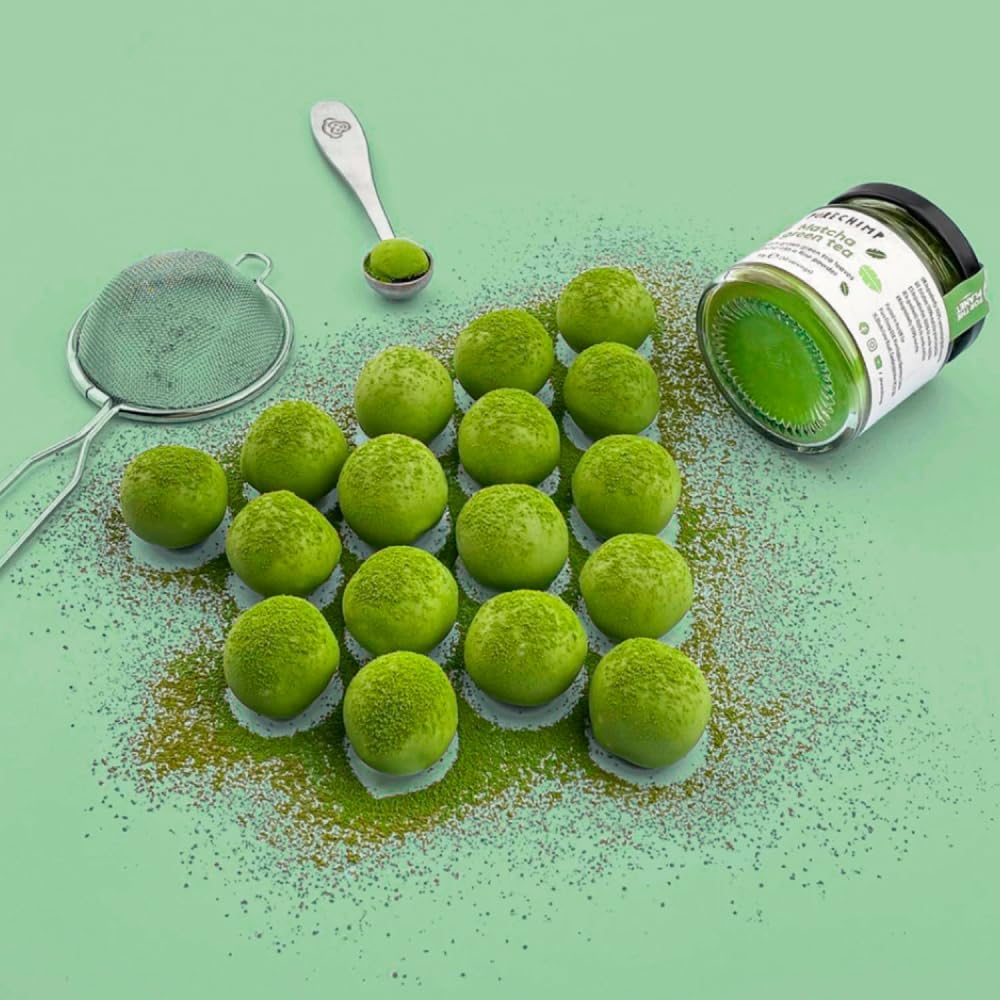 PureChimp Ceremonial Grade Matcha Powder 50g. 100% Pure Green Tea. Shade-Grown for MatchaLatte, Teas & Recipes. Recyclable Glass Jar. Antioxidant-Rich.