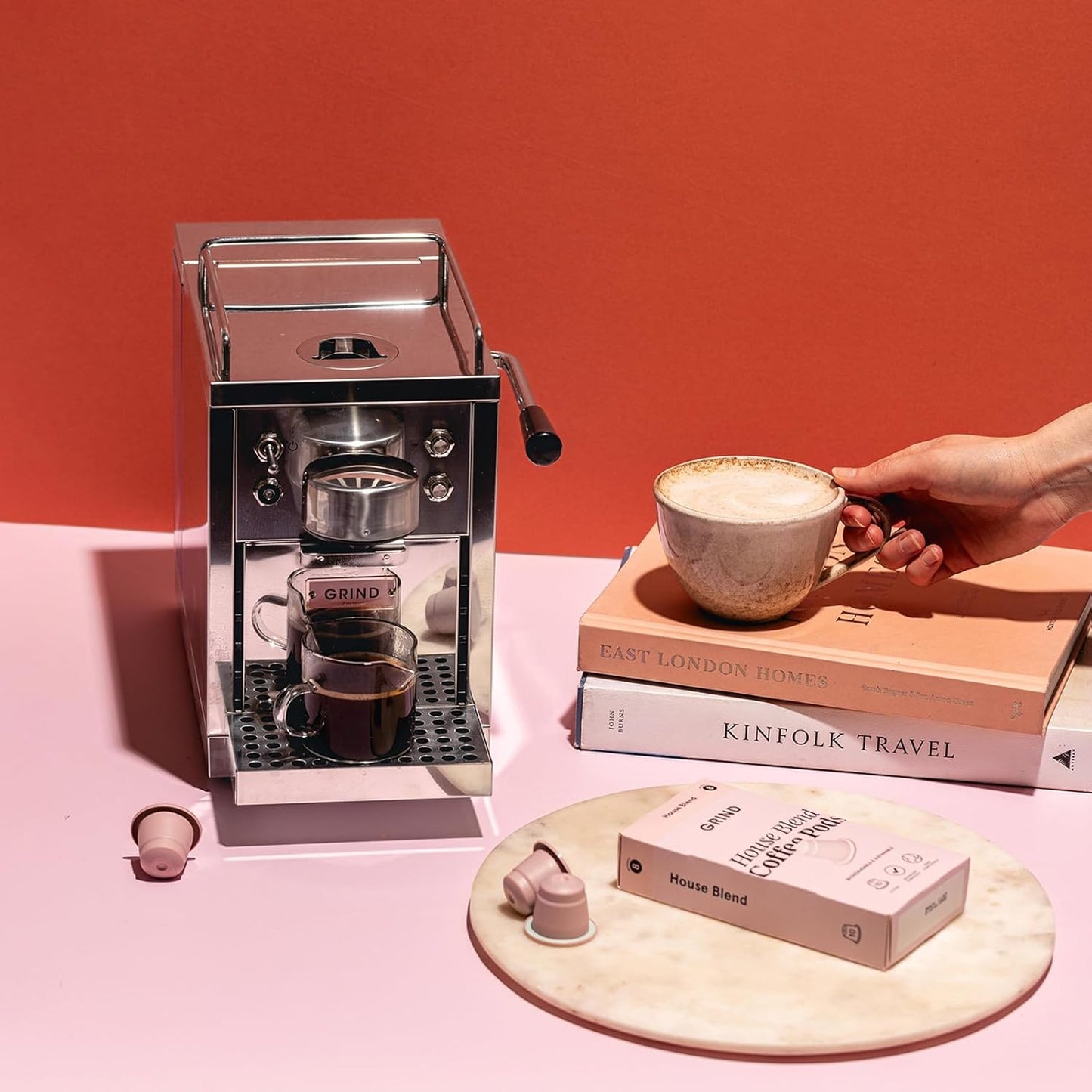 Grind House Blend Coffee Pods – Pack of 100 Biodegradable Capsules – 100% Arabica – Nespresso® Original Compatible – Home Compostable – Barista Quality and Specialty Grade – Medium Roast