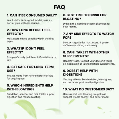 LULUTOX Original Detox Tea 28 Servings - Herbal Blend with Dandelion, Ginseng & Ginger