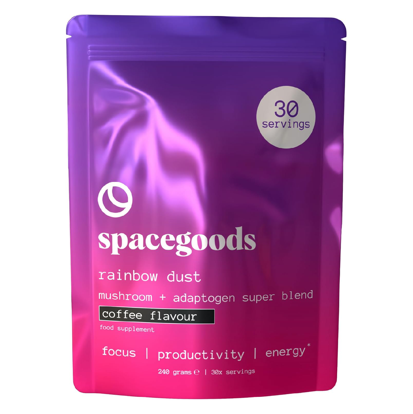 Spacegoods Rainbow Dust 240g Coffee Flavour - Mushroom Coffee with Lions Mane (30 Servings)-ExpressCo