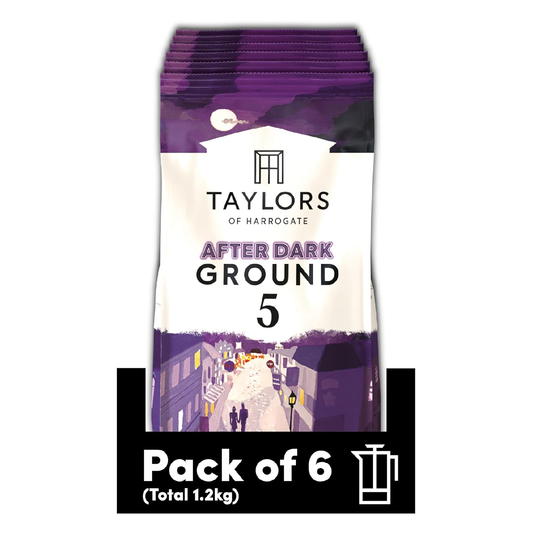 Taylors of Harrogate After Dark Ground Coffee 200g - Pack of 6 (1.2kg Total)