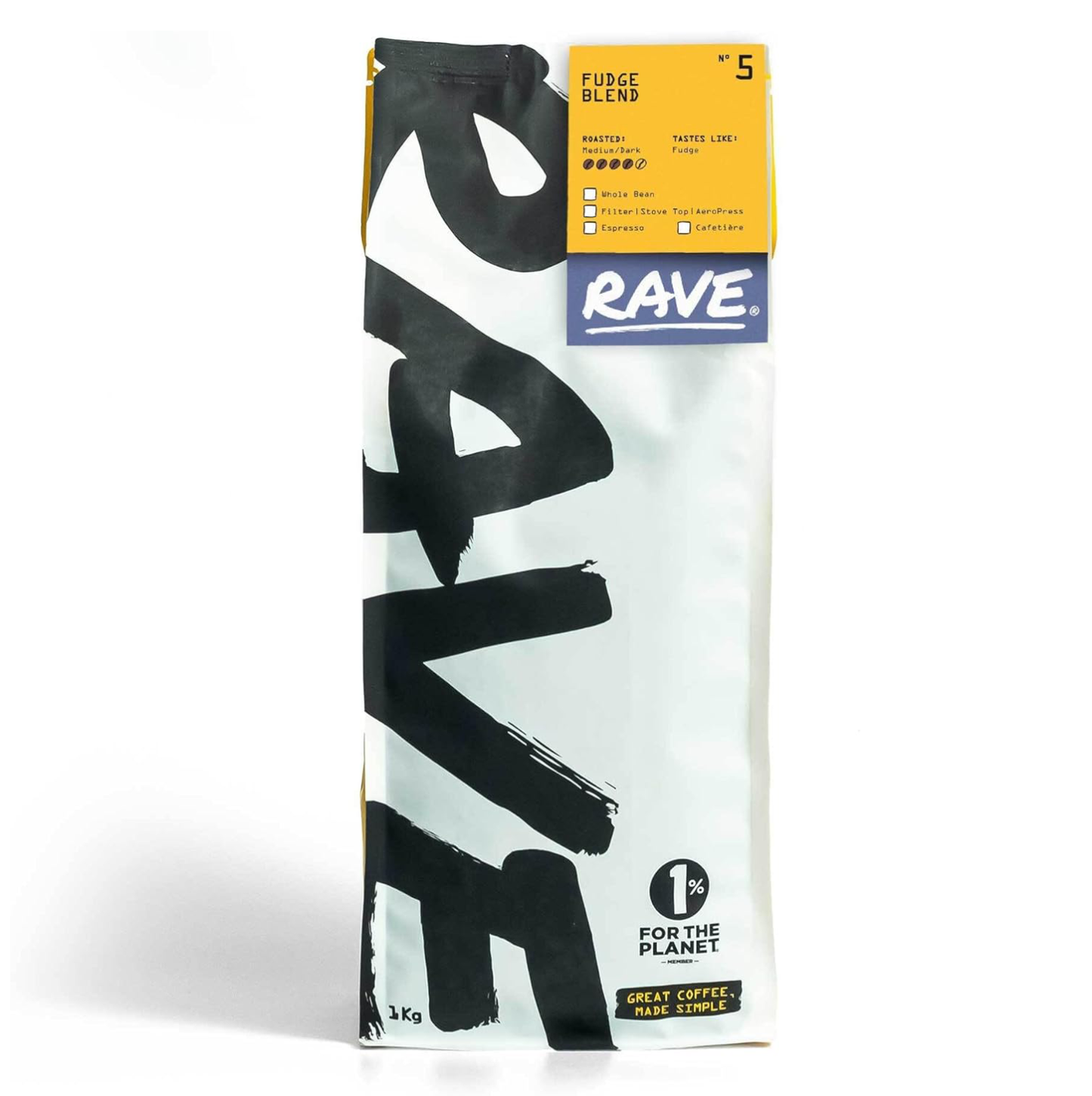 Rave Coffee Fudge Blend Nº 5 Whole Beans 1kg - Freshly Roasted Coffee-ExpressCo