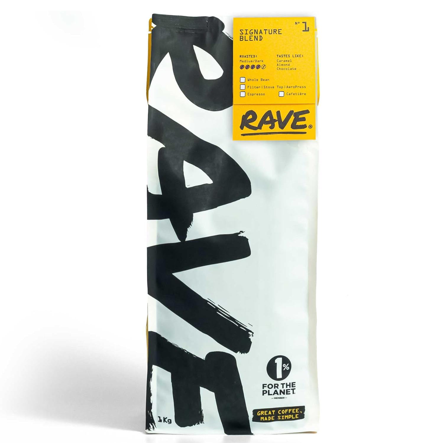 Rave Coffee Signature Blend Nº 1 Whole Beans 1kg - Freshly Roasted Coffee-ExpressCo