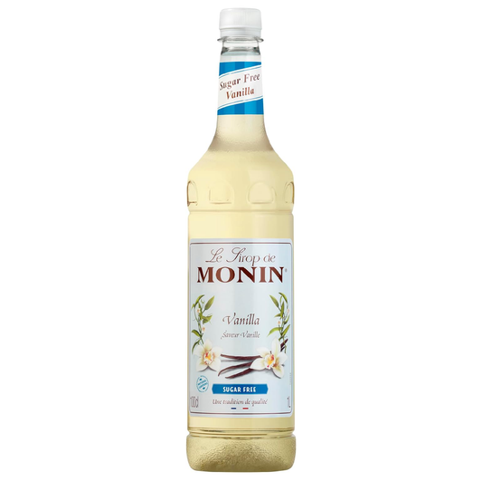 MONIN Premium Vanilla Sugar Free Syrup 1L - Vegan Allergen-Free Coffee Syrup