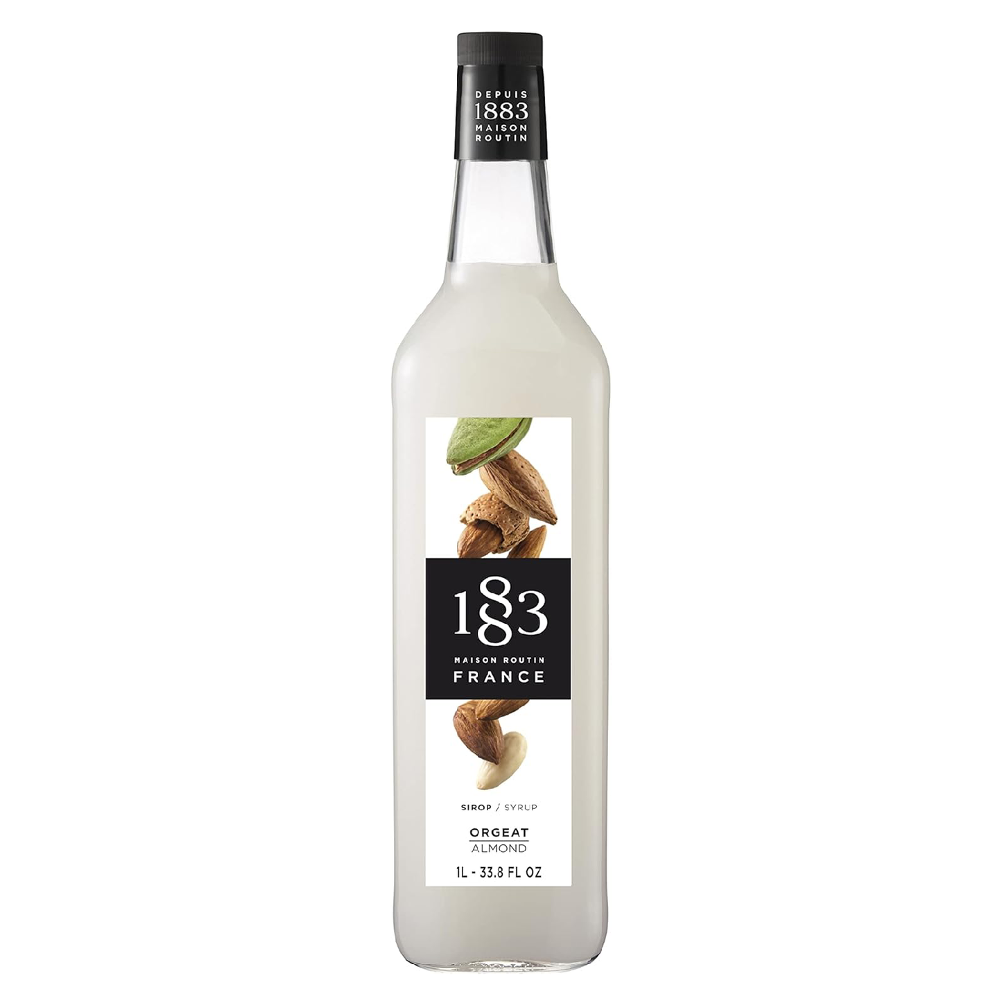 Premium Almond Syrup by 1883 Maison Routin - 1L Glass Bottle
