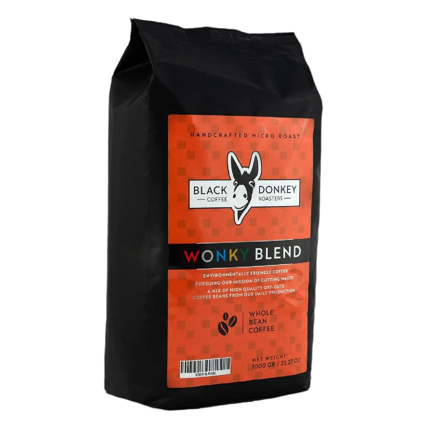 Black Donkey WONKY Blend Whole Coffee Beans 1KG - Sustainable Off-Cuts Mix