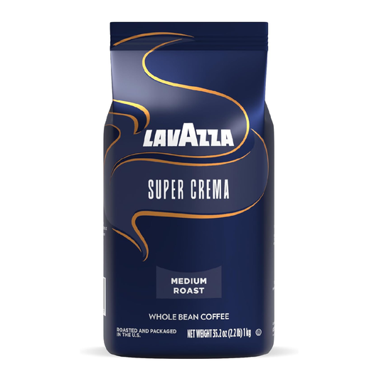 Lavazza Super Crema Whole Coffee Beans - Premium Italian Espresso Blend 1kg