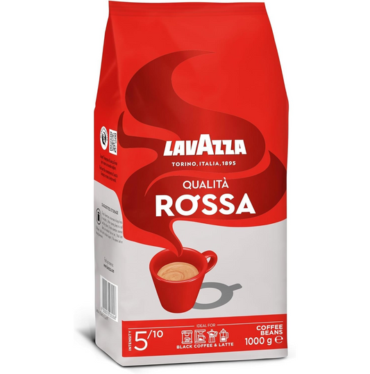 Lavazza Qualità Rossa Coffee Beans 1kg - Premium Italian Arabica Robusta Blend