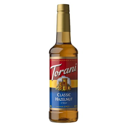 Torani Hazelnut Syrup 750ml - Premium Cane Sugar Coffee Syrup Vegetarian