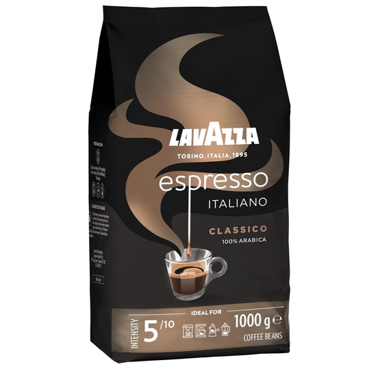 Lavazza Espresso Italiano Classico Coffee Beans 1kg - 100% Arabica Light Roast